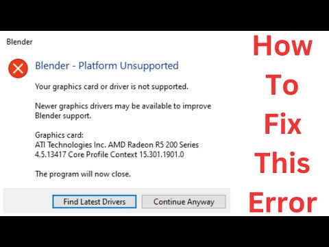 How To Fix Blender Unsupported Graphics Card Or Driver - Hindi