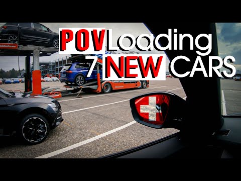 POV Loading I 7 Big Cars - NEW Tiguan R  I Kässbohrer MetagoPro Cartransporter I Volvo FM4