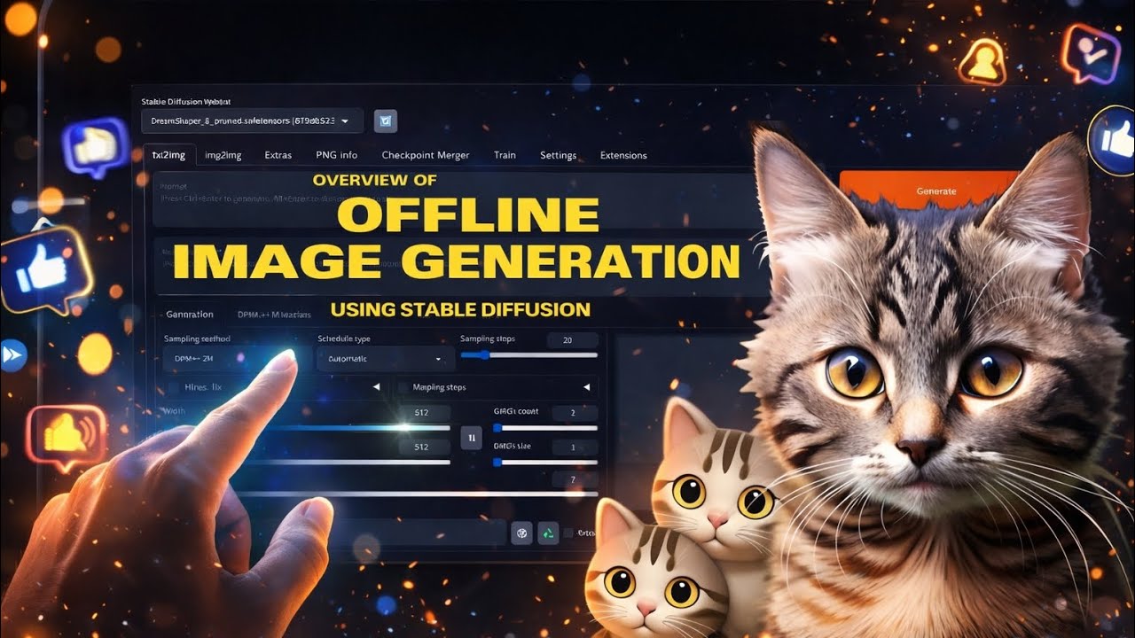 Generate AI Images Without Internet ҂ | Stable Diffusion WebUI overview & Best Settings ⚙️