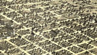 Bloomington Illinois 1867 Panoramic Bird's Eye View Map 6785