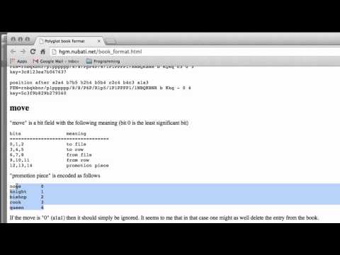 Programming A Chess Engine in C Part 93 - Polyglot Book #5 Internal Format Book Moves
