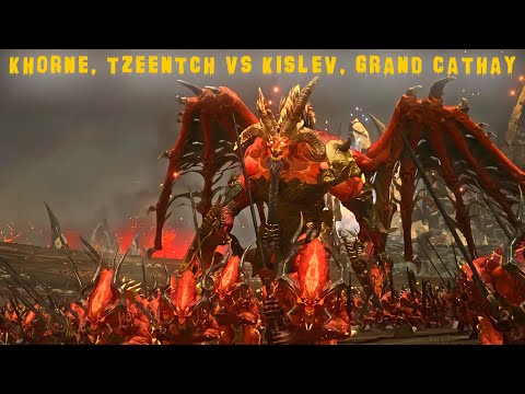 Best Total Wars |  Khorne, Tzeentch VS Kislev, Grand Cathay | BLOODY BATTLE |  Total war Cinematic