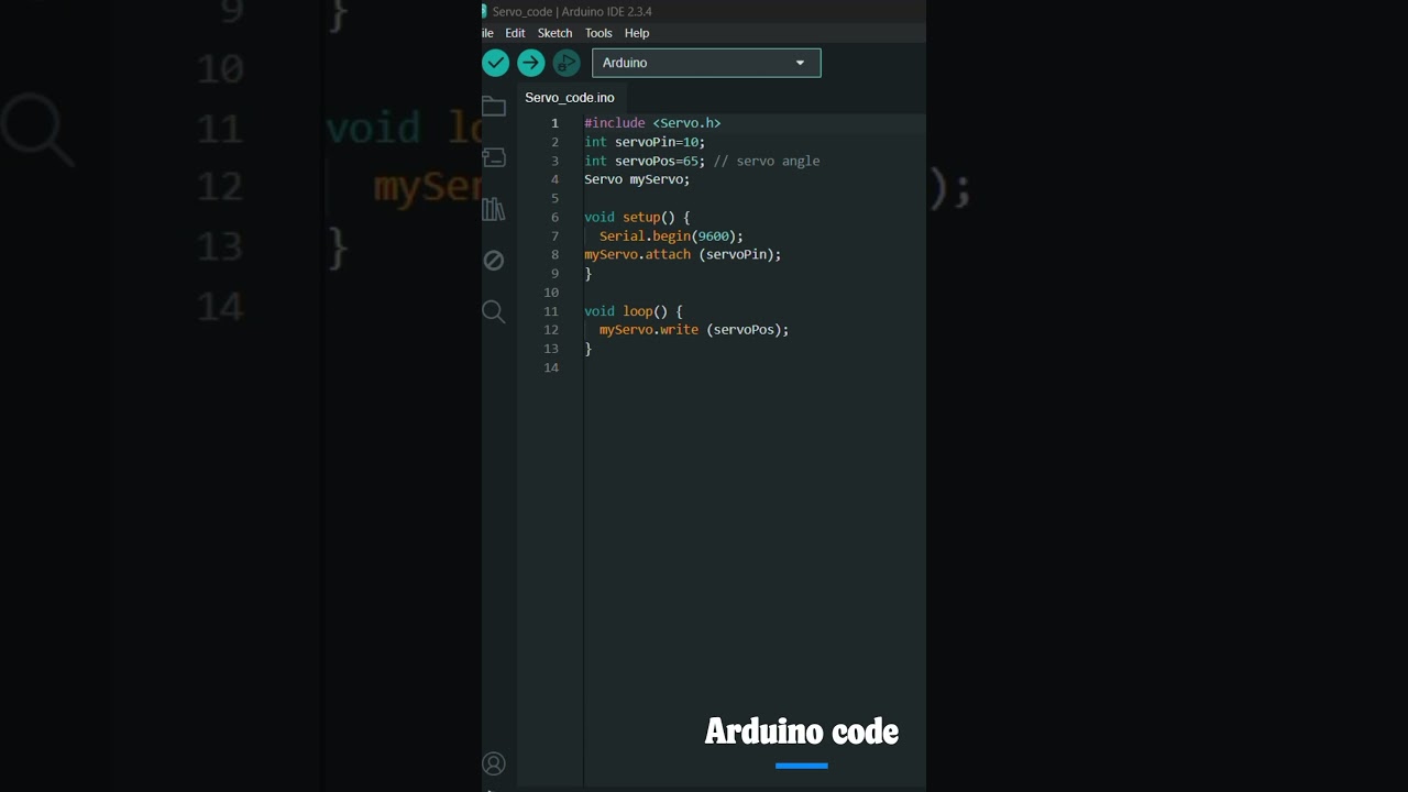 Servo motor arduino code #arduino #arduinocode #arduinodiy#servos #servomotor  #coding #code
