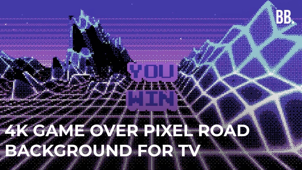 Stunning 4K Pixel Game Over Road Background | Vibrant Screensaver for TV, PC, LG Ultra HD Visuals
