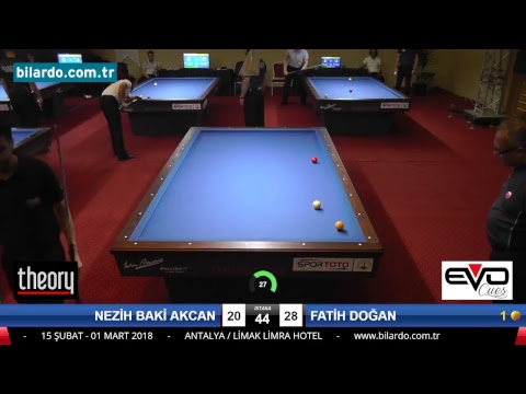 NEZİH BAKİ AKCAN & FATİH DOĞAN Bilardo Maçı - 2018 ERKEKLER 1.ETAP-2. Ön Eleme