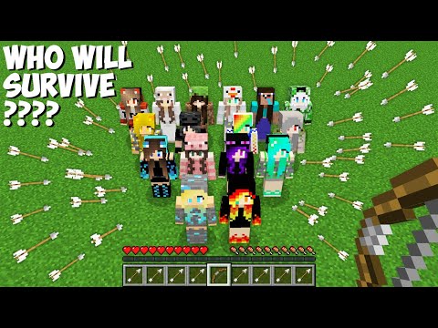 1000 Arrow Attack in Minecraft: Who Will Survive? Find Out Now!