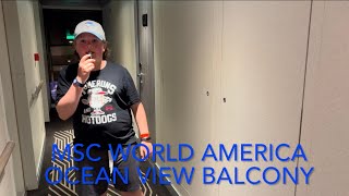 MSC World America Oceanview Balcony 9271 Room Tour #msc #msccruise #mscworldamerica #cruise