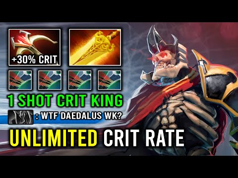 Unlimited Crit Rate 1 Shot Daedalus Wraith King Hyper Carry Brutal Hit Like a Truck Dota 2