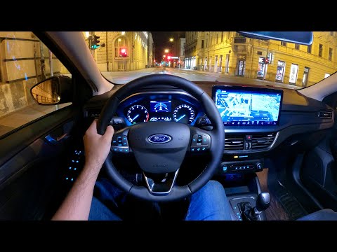 New FORD FOCUS (2023) - NIGHT POV test drive & full REVIEW (EcoBoost 125 HP)