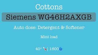 Download lagu Siemens WG46H2AXGB Cottons 40 Mini Load - Refreshing new items - Full Cycle mp3