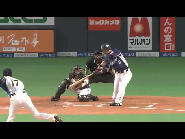 【4回表】ライオンズ・炭谷 2点タイムリーヒット!! 外角のカーブ捉えた!! 2015/5/12 F-L