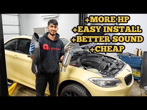 How To BMW F22 F30 M235I N55 Downpipe and BMS Intake Install (EASY MODS TO INCREASE HORSEPOWER)