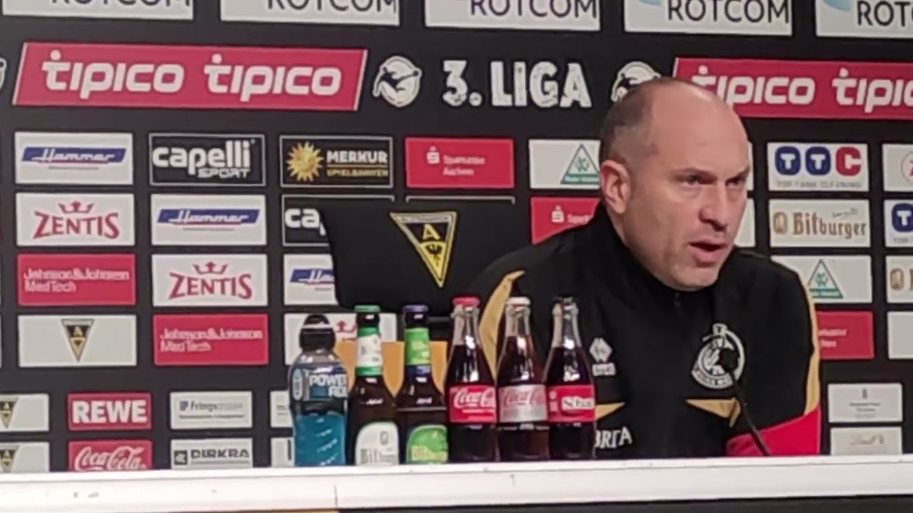 3. Liga – 31. Spieltag – PK TSV Alemannia Aachen gegen SV Wehen Wiesbaden; Trainer Daniel Scherning