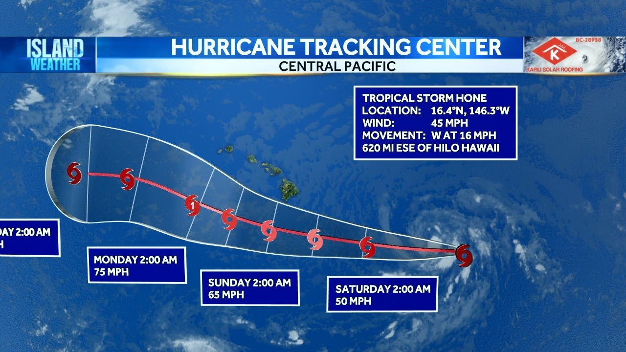TRACKING HONE | With slight strengthening overnight, Tropical Storm Hone Moves closer to the state,