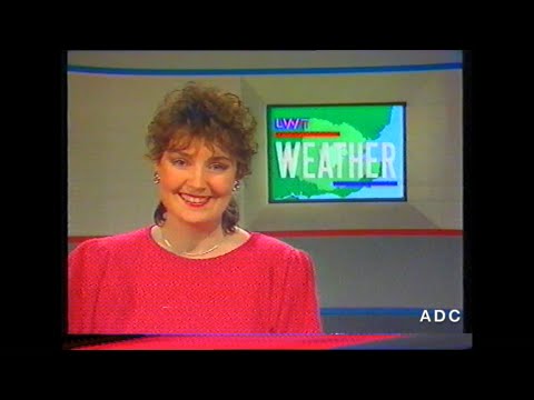 LWT, weather, trailer, slide announcer Ruth Anders, adverts 1st January 1989 1 of 5