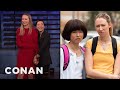 How Maya Erskine Anna Konkle Transformed Into Awkward Teens CONAN On TBS