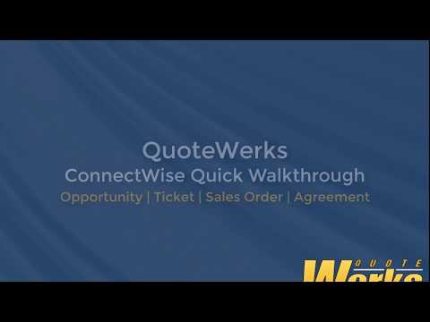 QuoteWerks CPQ ConnectWise Manage Opportunities