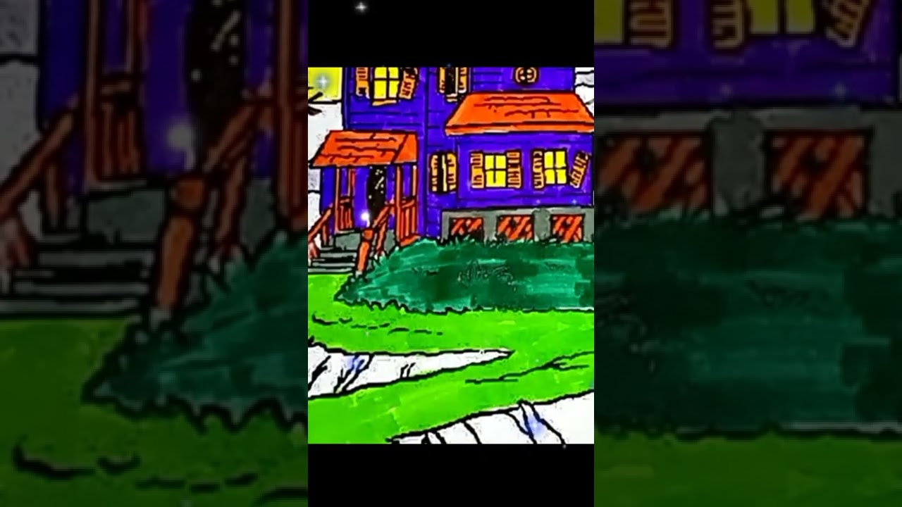 Halloween Haunted House Coloring Page