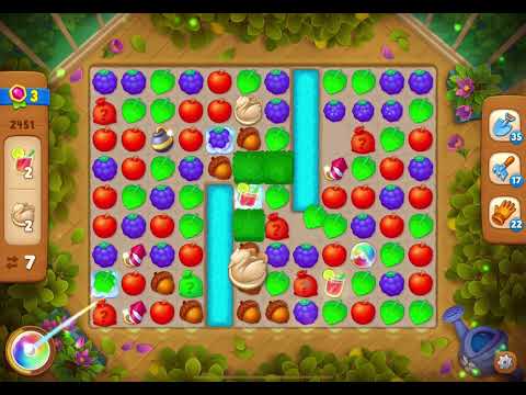 GardenScapes Level 2451 no boosters (17 moves)