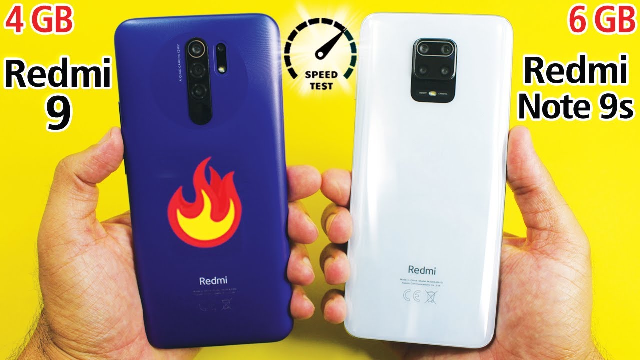 Redmi 9 (4GB) vs Redmi Note 9s Speed Test & Full Comparison!