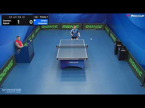 17:15 Damian Rybak  1 - 3 Artem Hubenko 04.03.2023 | Table Tennis TT Pro.Cup Star