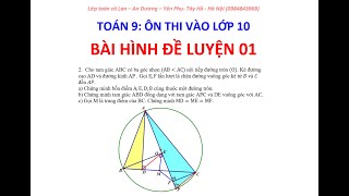 BÀI HÌNH ĐỀ LUYỆN SỐ 1  ÔN THI VÀO 10  SÁCH ÔN TẬP