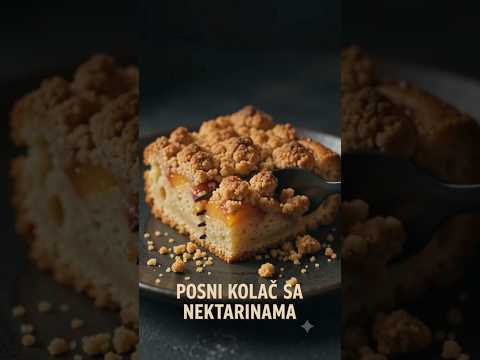 Posni kolač sa nektarinama i hrskavim cimet posipom 🍑✨
