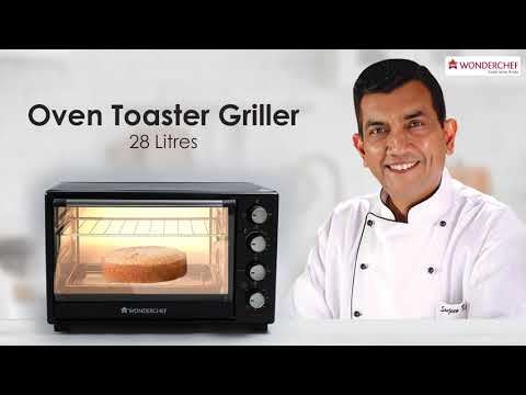 Oven Toaster Griller (OTG) - 28 Litres, Black - with Rotisserie,Auto-shut off, heat-resistant tempered glass, Multi-stage heat selection