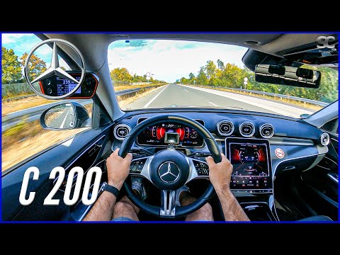 New 2022 Mercedes-Benz C200 - POV Autobahn Top Speed Drive