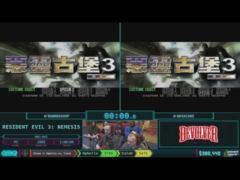 Resident Evil 3: Nemesis by Bawkbasoup and wusscake in 46:42 - AGDQ 2018 - Part 57