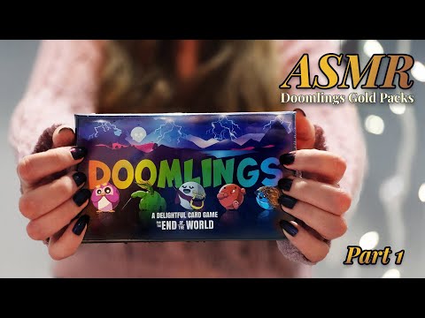 [ASMR] Doomlings 🪐 Whispered Unboxing ✨Gold Pack Openings + Soft Card Sounds