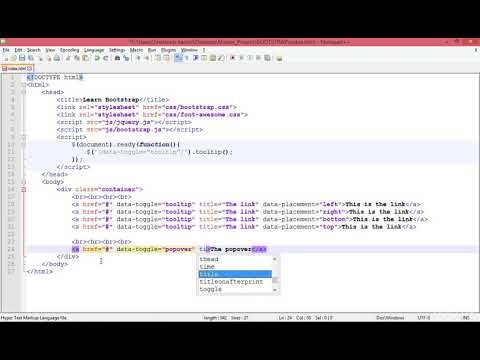The tooltip and the Popover, Learn Bootstrap Bootstrap3 and Bootstrap4 From Beginner To Advanced,