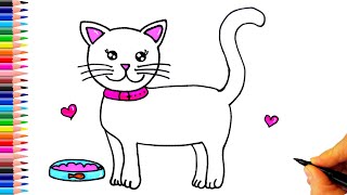 Sevimli Kedi Çizimi - Çok Kolay!!! - Kolay Kedi 