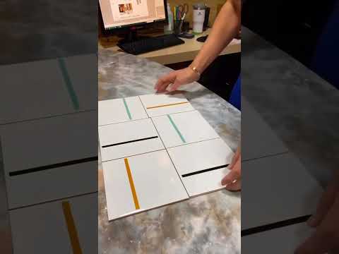 Azulejo Painel Decor Lines - Azul Bic, Azul Céu e Verde Menta