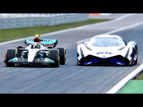 Mercedes F1 2022 W13 vs Devel Sixteen at Monza GP