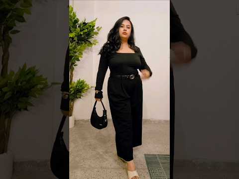 The Monochrome Look 🖤 #outfitoftheday #ootd #viral #trending #accessories #makeup #fashion #grwm