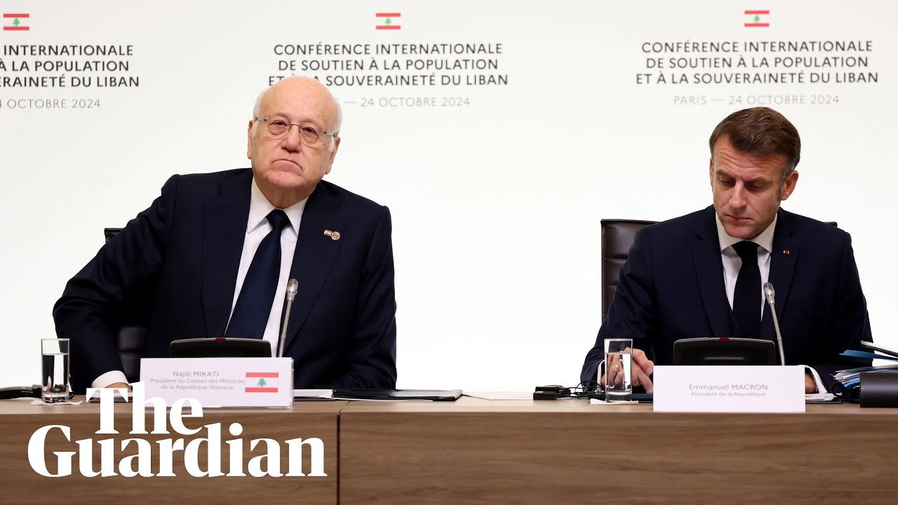 Emmanuel Macron calls for ceasefire as he opens Lebanon conference