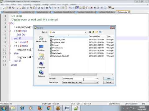 lrnsm: VBScript Loops, Procedures and Functions