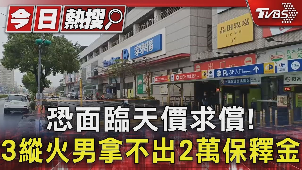 恐面臨天價求償！　3縱火男拿不出2萬保釋金