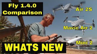 Fly app 1.4.0 comparison DJI Mini 2 | Mavic Air 2 | Air 2s | Whats different ?