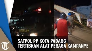 Satpol PP Kota Padang Copot Alat Peraga Kampanye