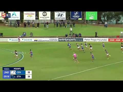 Rd 10 Hostplus SANFL Snapshot - Central's Aiden Grace uses the body to goal from 50m