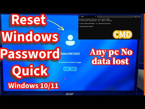 Reset Forgotten Windows Password(CMD locked)any laptop
