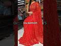 Viral Hot Red Colour Saree On Soft Febric ️ Saree Shorts Youtubeviralshorts