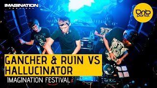 Hallucinator VS. Gancher & Ruin - Imagination Festival 2014 | Drum and Bass