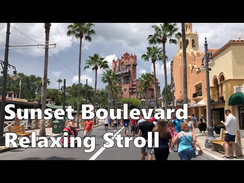 Disney's Hollywood Studios - Sunset Boulevard - Relaxing Stroll in 4K 60fps
