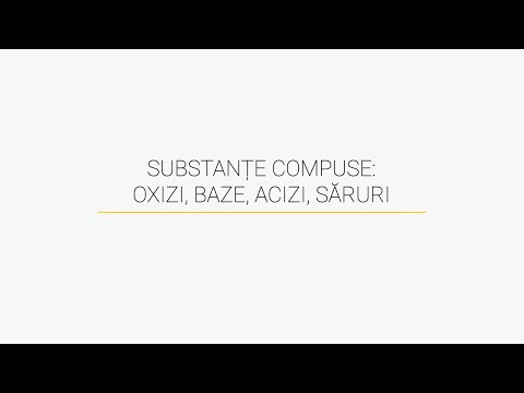 Substanțe compuse: oxizi, baze, acizi, săruri. Manual chimie clasa a VII-a