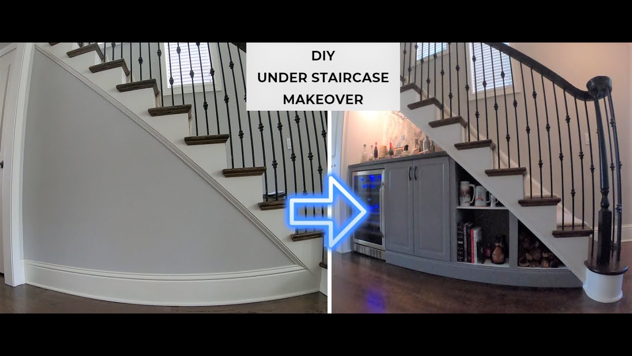 DIY Under Staircase Makeover | Mini Bar and Storage
