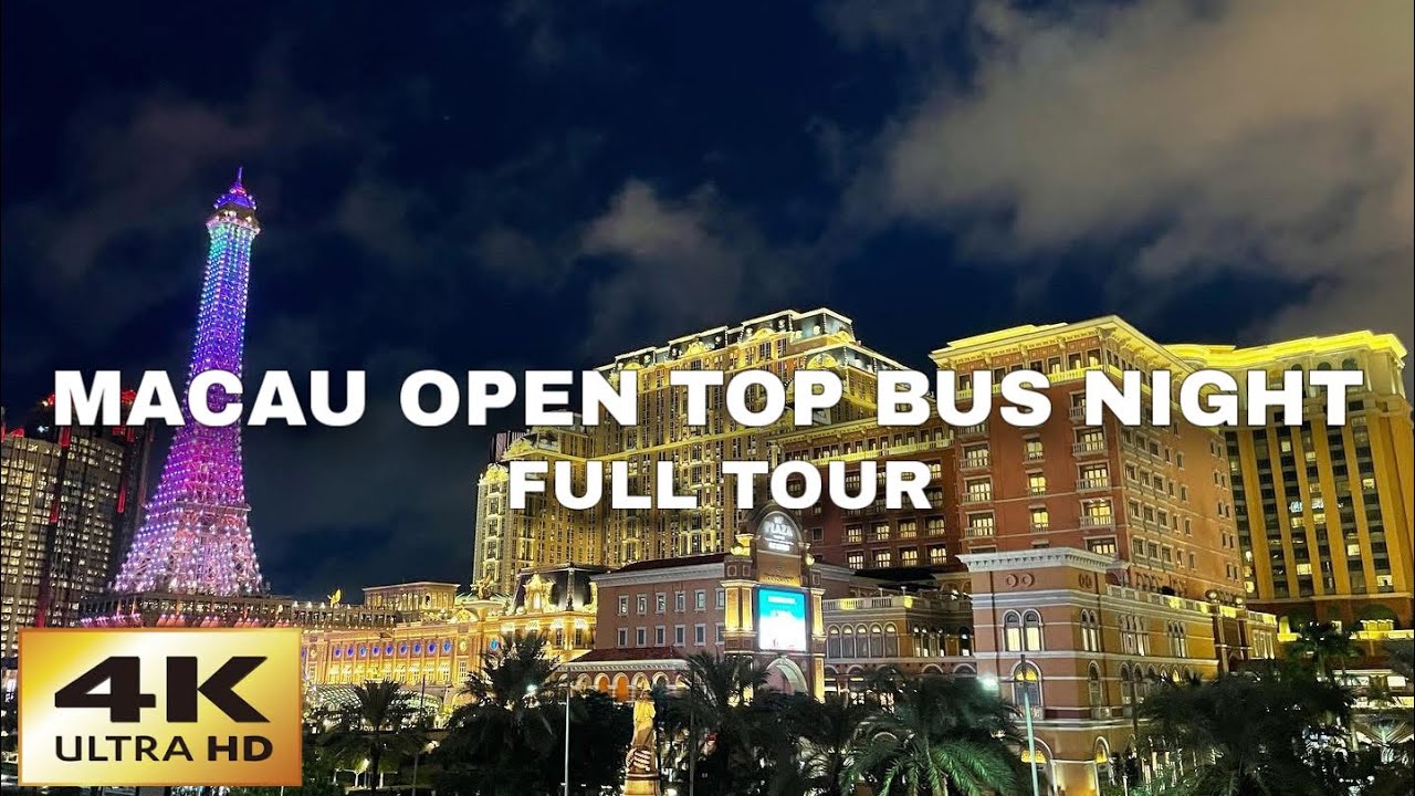 Explore Macau's lit-up landmarks by open bus tour.