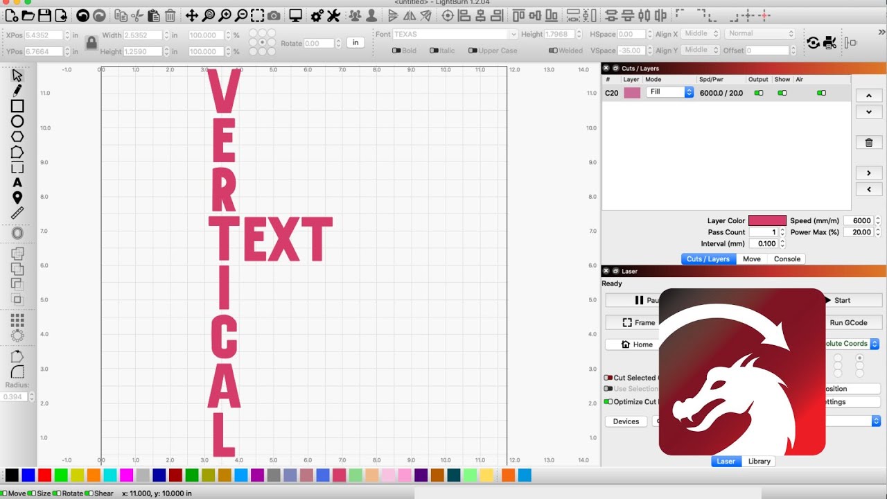 Eraser and vertical text LightBurn Software Questions LightBurn